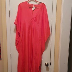 Silk Caftan One Size Orange